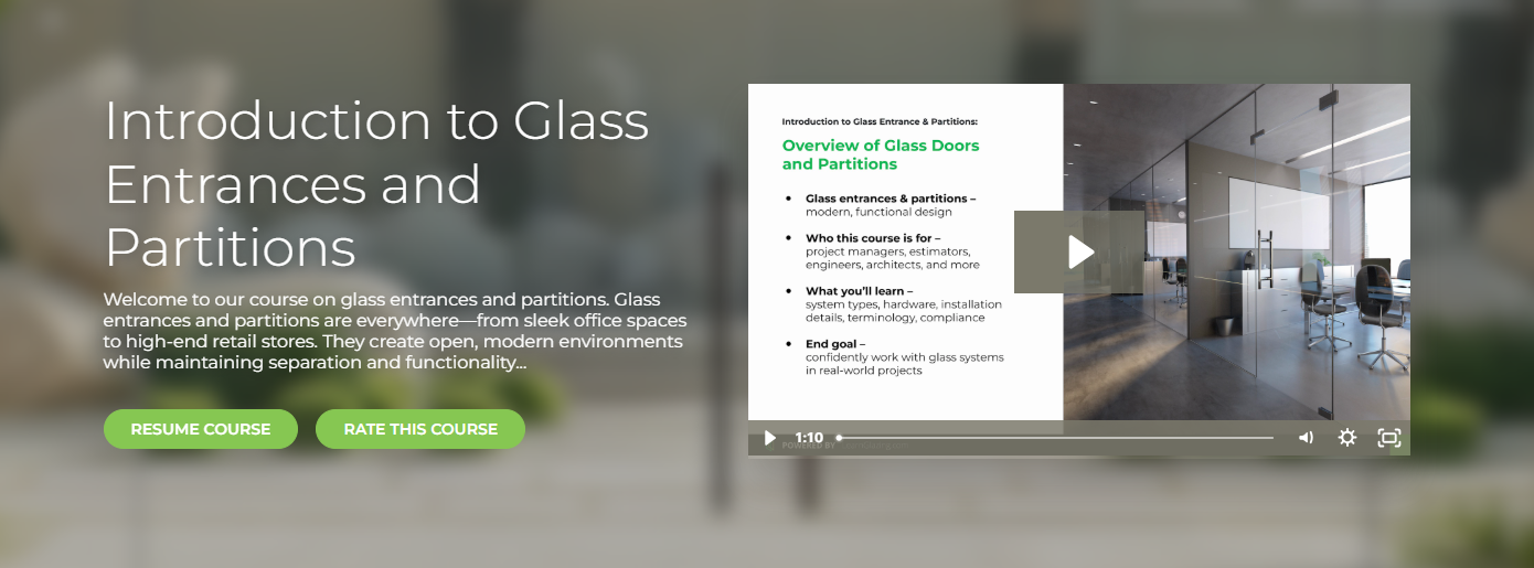 frameless glass partition installation diagram with hardware and ADA specs